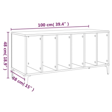 Dulap pentru discuri gri sonoma, 100x38x48 cm, lemn prelucrat - Img 7