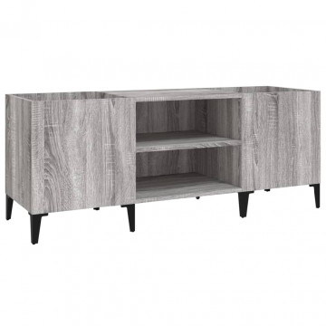 Dulap pentru discuri gri sonoma, 121x38x48 cm, lemn prelucrat - Img 2