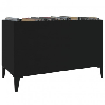 Dulap pentru discuri, negru, 74,5x38x48 cm, lemn prelucrat - Img 4