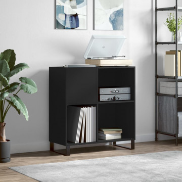 Dulap pentru discuri negru 84,5x38x89 cm lemn compozit - Img 1