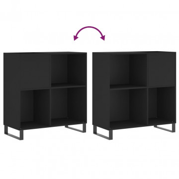 Dulap pentru discuri negru 84,5x38x89 cm lemn compozit - Img 6