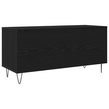 Dulap pentru Discuri Negru Stejar 100x38x48 cm Lemn Prelucrat - Img 4
