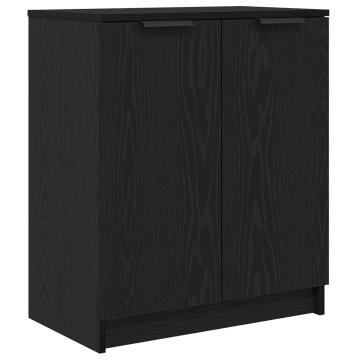 Dulap pentru Încălțăminte Negru Stejar 59x35x70 cm Lemn Prelucrat - Img 2
