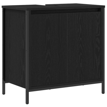 Dulap pentru lavoar baie negru 60x34,5x60 cm - Img 2