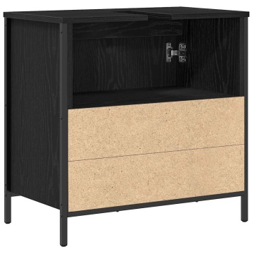 Dulap pentru lavoar baie negru 60x34,5x60 cm - Img 7