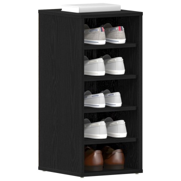 Dulap pentru pantofi Negru Stejar 32x35x70 cm Lemn prelucrat - Img 3