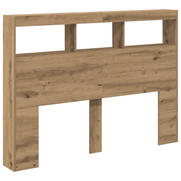 Dulap pentru tăblie cu LED Stejar Artisan 140x17x102 cm - Img 5