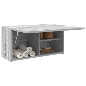 Dulap perete baie, gri sonoma, 60x25x30 cm, lemn prelucrat - Img 4