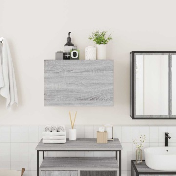 Dulap perete baie, gri sonoma, 60x25x40 cm, lemn prelucrat - Img 3