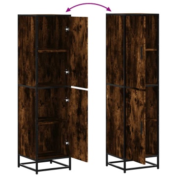 Dulap stejar afumat 35,5x35x139 cm lemn și metal prelucrat - Img 7