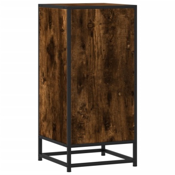 Dulap, stejar fumuriu, 35,5x35x76 cm, lemn prelucrat și metal - Img 5