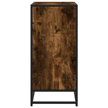 Dulap, stejar fumuriu, 68x35x76 cm, lemn prelucrat și metal - Img 8