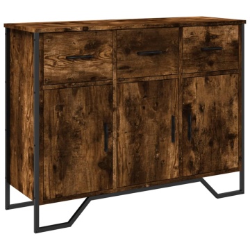 Dulap, stejar fumuriu, 97x32,5x74,5 cm, lemn prelucrat - Img 2