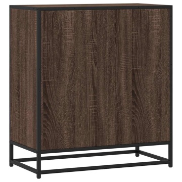 Dulap, stejar maro, 68x35x76 cm, lemn prelucrat și metal - Img 5