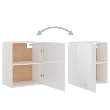 Dulap suspendat alb extralucios 50 x 31 x 60 cm lemn prelucrat - Img 8