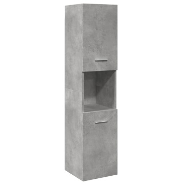 Dulap suspendat de baie, gri beton, 30x30x130 cm lemn prelucrat - Img 1