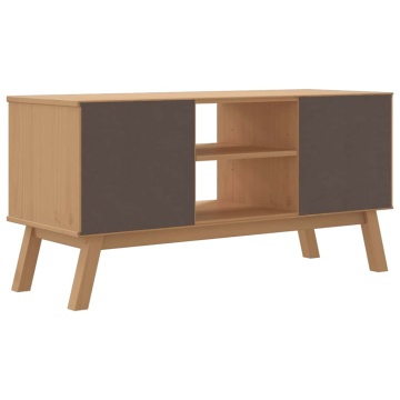 Dulap TV „OLDEN”, maro, 114x43x57 cm, lemn masiv pin - Img 7