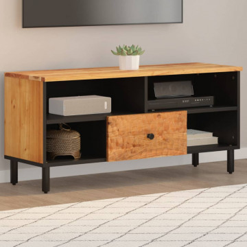 Dulap TV, 100x33x46 cm, lemn masiv de acacia - Img 1