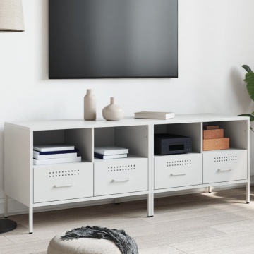 Dulap TV, 2 buc., alb, 68x39x50,5 cm, oțel laminat la rece - Img 1