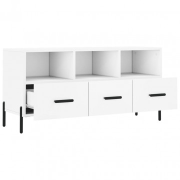 Dulap TV, alb, 102x36x50 cm, lemn prelucrat - Img 5
