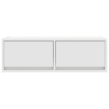Dulap TV alb 80x31x25,5 cm lemn prelucrat - Img 5