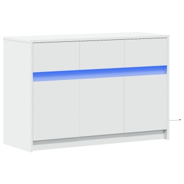 Dulap TV cu LED, alb, 91x34x61 cm, lemn prelucrat - Img 3