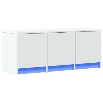 Dulap TV cu LED, alb, 97x34x40 cm, lemn prelucrat - Img 3