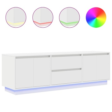 Dulap TV cu lumini LED alb 160,5x41x50 cm - Img 2