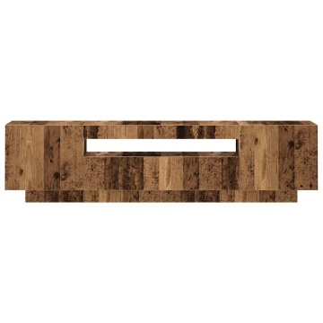 Dulap TV cu lumini LED lemn vechi 160x35x40 cm lemn prelucrat - Img 6