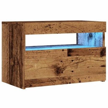 Dulap TV cu lumini LED lemn vechi 60x35x40 cm lemn prelucrat - Img 3