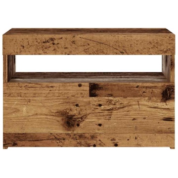 Dulap TV cu lumini LED lemn vechi 60x35x40 cm lemn prelucrat - Img 6