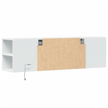 Dulap TV de perete cu lumini LED, alb, 135x31x39,5 cm - Img 7