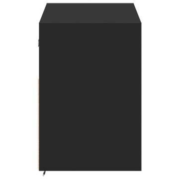 Dulap TV de perete cu lumini LED negru 100x31x45 cm - Img 6