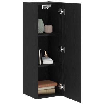 Dulap TV de perete Stejar Negru 30,5x30x90 cm Lemn prelucrat - Img 3