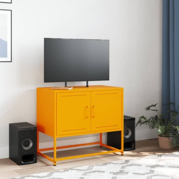 Dulap TV, galben muștar, 68,5x39x60,5 cm, oțel - Img 3
