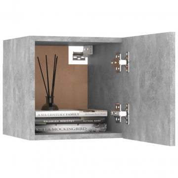 Dulap TV montaj pe perete, gri beton, 30,5x30x30 cm - Img 5