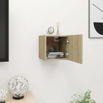 Dulap TV montaj pe perete, stejar sonoma, 30,5x30x30 cm - Img 1
