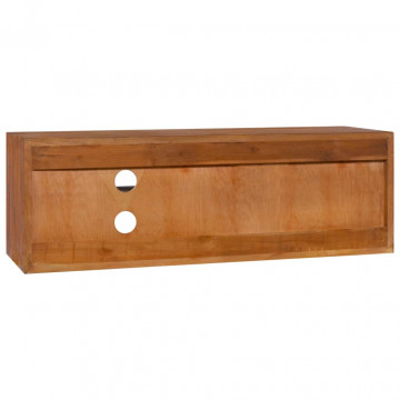 Dulap TV montat pe perete, 180 x 30 x 30 cm, lemn masiv de tec - Img 4