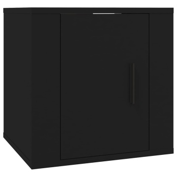 Dulap TV montat pe perete, negru, 40x34,5x40 cm - Img 2