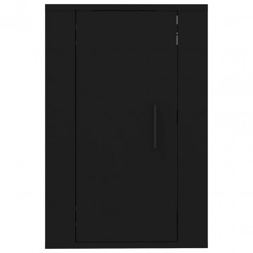 Dulap TV montat pe perete, negru, 40x34,5x60 cm - Img 8