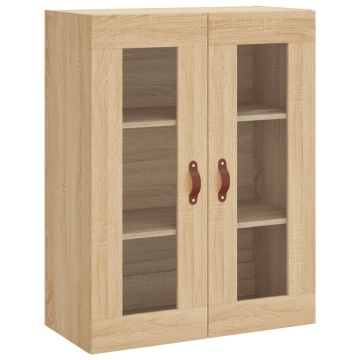 Dulap TV montat pe perete, stejar sonoma, 69,5x34x90 cm - Img 2