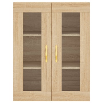 Dulap TV montat pe perete, stejar sonoma, 69,5x34x90 cm - Img 6