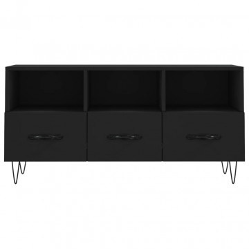 Dulap TV, negru, 102x36x50 cm, lemn prelucrat - Img 8