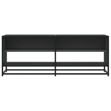 Dulap TV, negru, 120,5x40x46 cm, lemn prelucrat și metal - Img 4