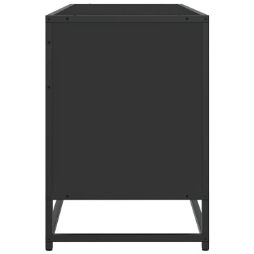 Dulap TV, negru, 150x35x41 cm, lemn prelucrat și metal - Img 8