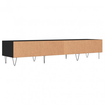 Dulap TV, negru, 150x36x30 cm, lemn prelucrat - Img 7