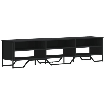 Dulap TV, negru, 180x34x41 cm, lemn prelucrat - Img 2