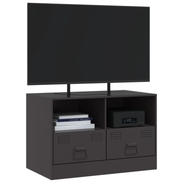 Dulap TV, negru, 67x39x44 cm, oțel - Img 4