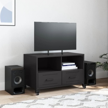 Dulap TV, negru, 68x39x43,5 cm, oțel laminat la rece - Img 3