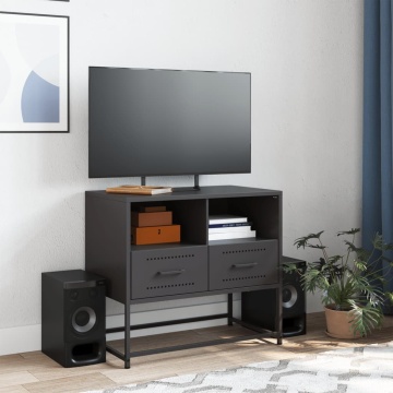 Dulap TV, negru, 68x39x60,5 cm, oțel - Img 3